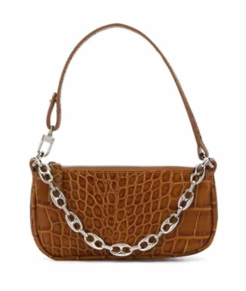 BY FAR Mini Rachel Crocodile-Effect Shoulder Bag&nbsp;